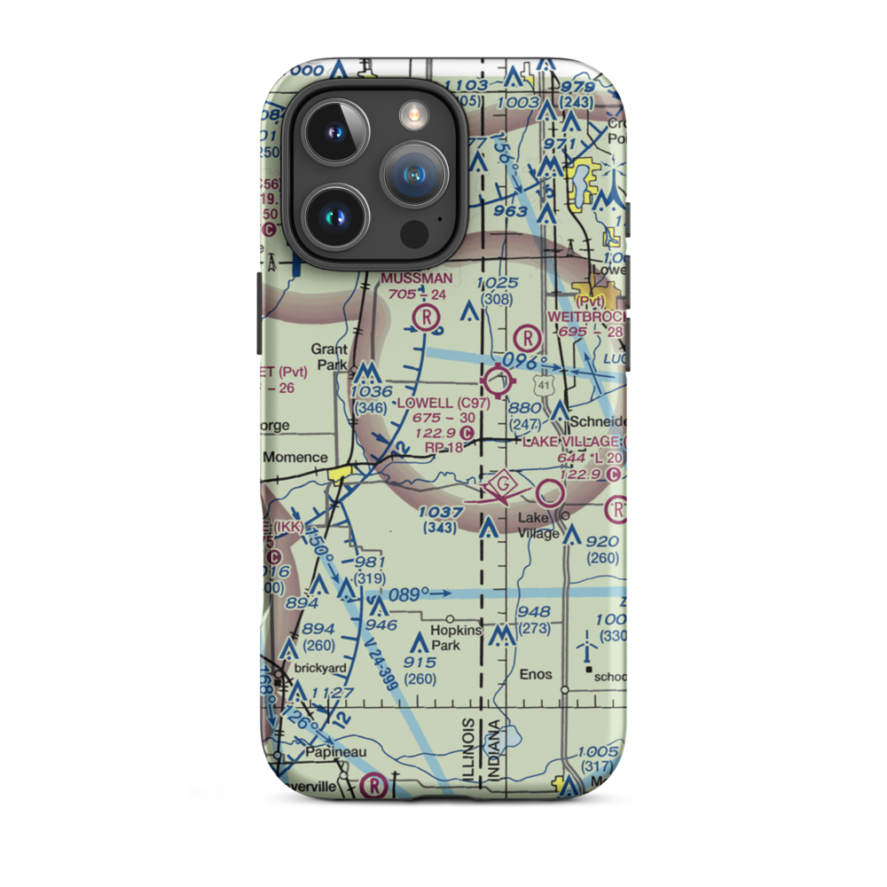 Johnson Airport (90IL) VFR Sectional  Tough iPhone Case iPhone 16 Pro Max model shown