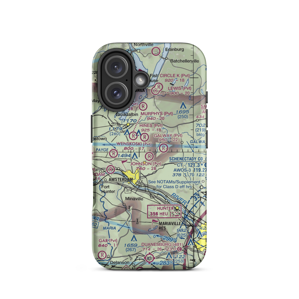 Johnson Airport (NY50) VFR Sectional  Tough iPhone Case iPhone 16 model shown