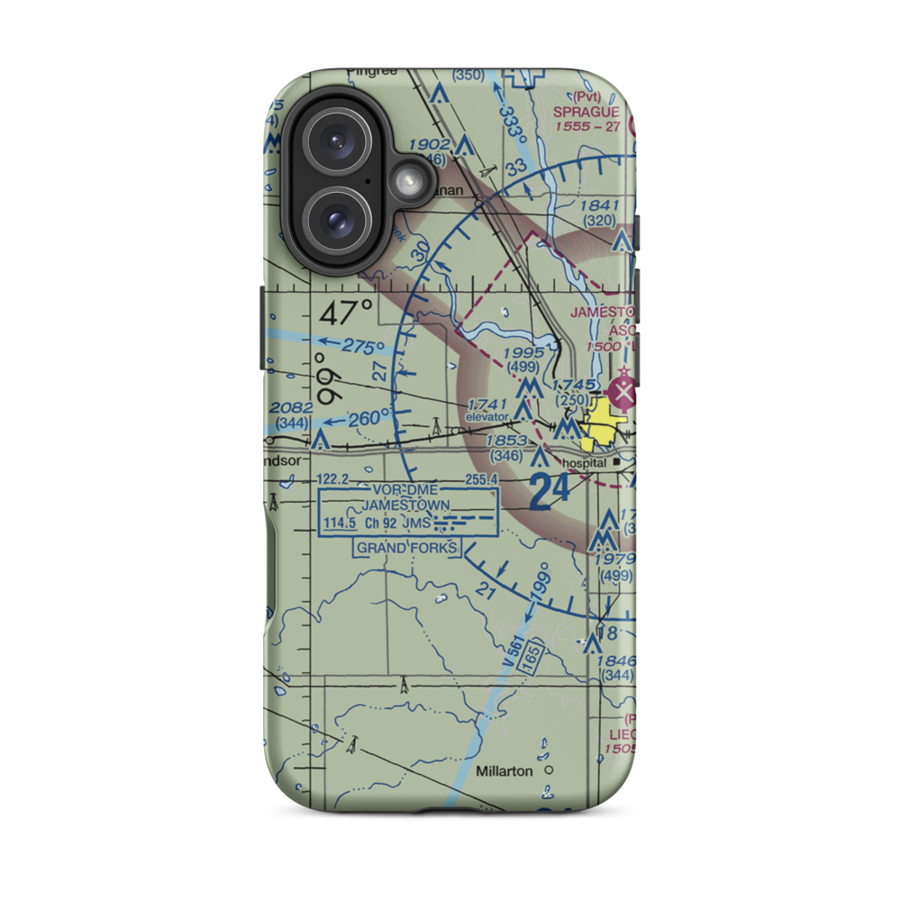 Johnson Airstrip (NA32) VFR Sectional  Tough iPhone Case iPhone 16 Plus model shown