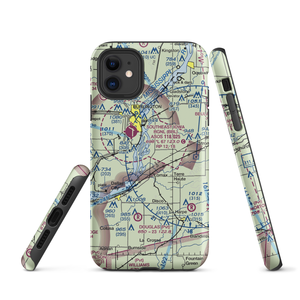 Johnson Farm Airport (22IS) VFR Sectional  Tough iPhone Case iPhone 11 model shown