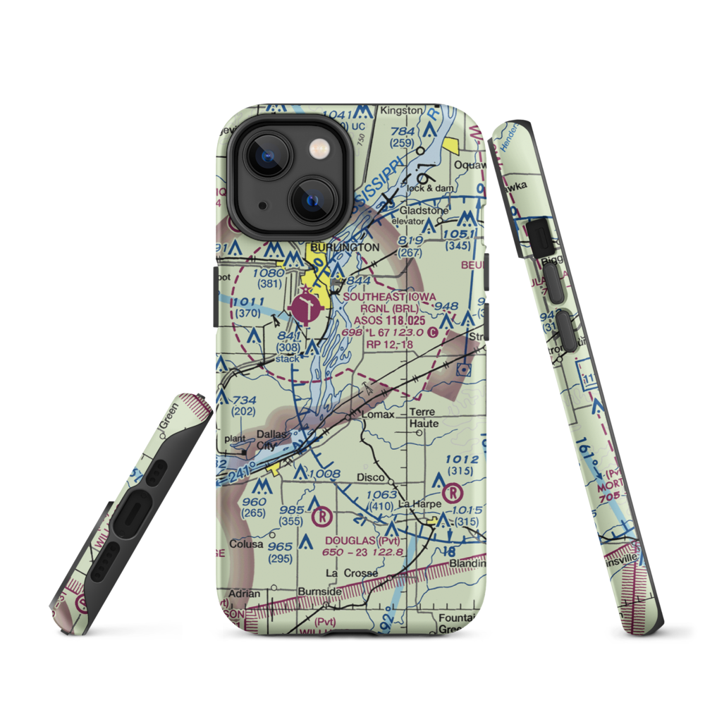 Johnson Farm Airport (22IS) VFR Sectional  Tough iPhone Case iPhone 14 model shown