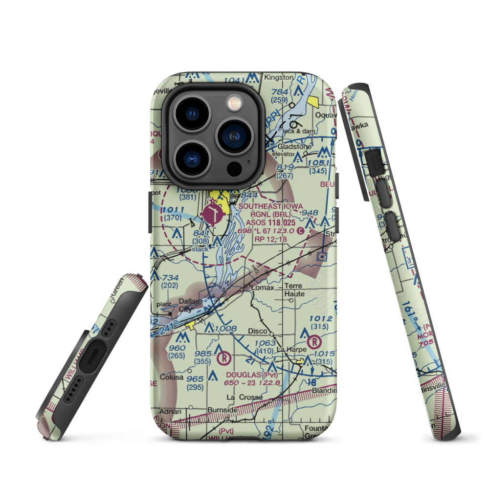 Johnson Farm Airport (22IS) VFR Sectional  Tough iPhone Case iPhone 14 Pro model shown
