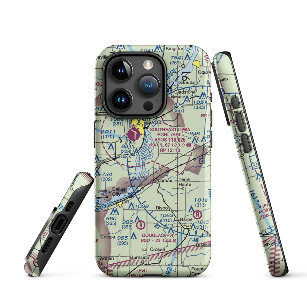 Johnson Farm Airport (22IS) VFR Sectional  Tough iPhone Case iPhone 15 Pro model shown
