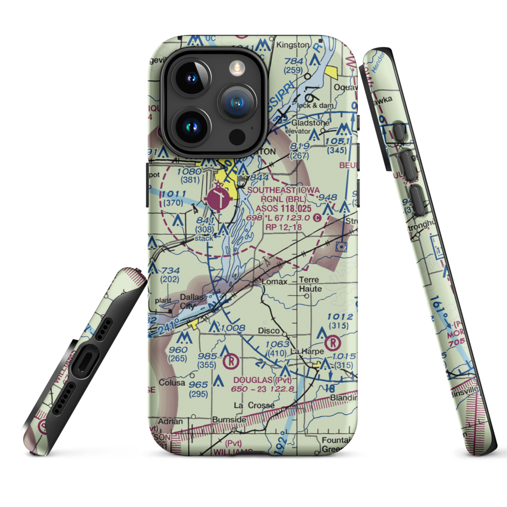 Johnson Farm Airport (22IS) VFR Sectional  Tough iPhone Case iPhone 15 Pro Max model shown