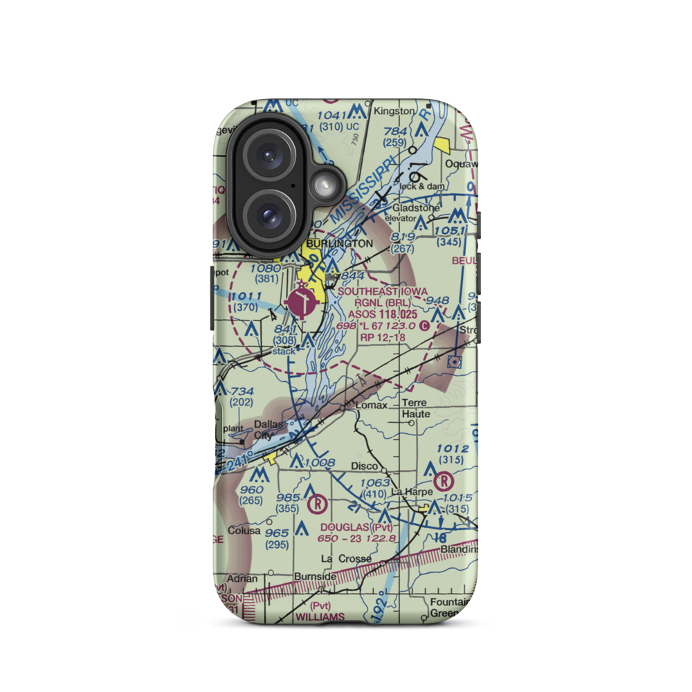 Johnson Farm Airport (22IS) VFR Sectional  Tough iPhone Case iPhone 16 model shown