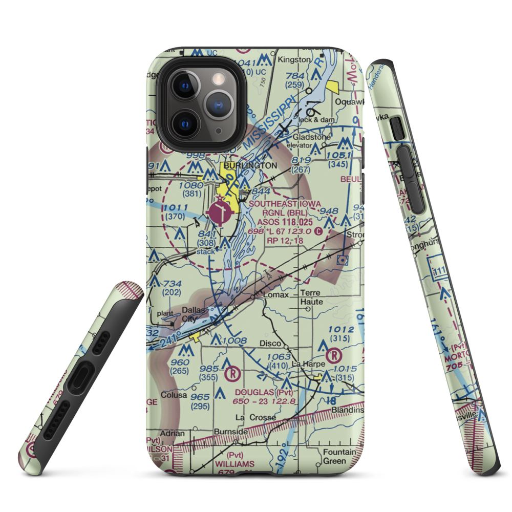 Johnson Farm Airport (22IS) VFR Sectional  Tough iPhone Case iPhone 11 Pro Max model shown