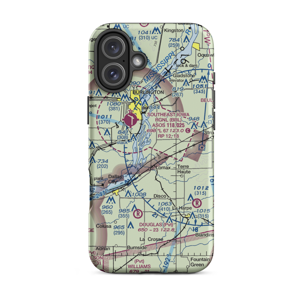Johnson Farm Airport (22IS) VFR Sectional  Tough iPhone Case iPhone 16 Plus model shown