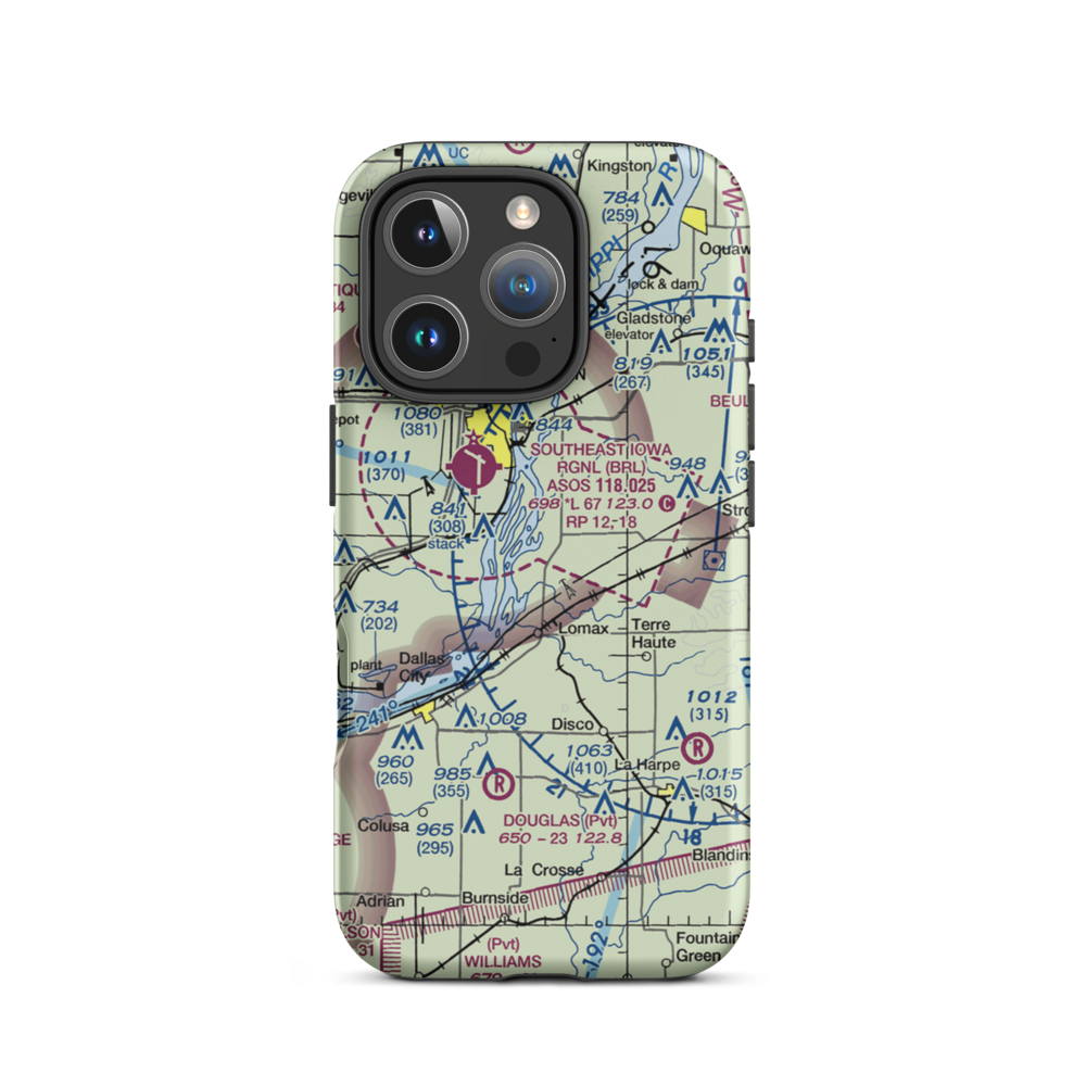 Johnson Farm Airport (22IS) VFR Sectional  Tough iPhone Case iPhone 16 Pro model shown