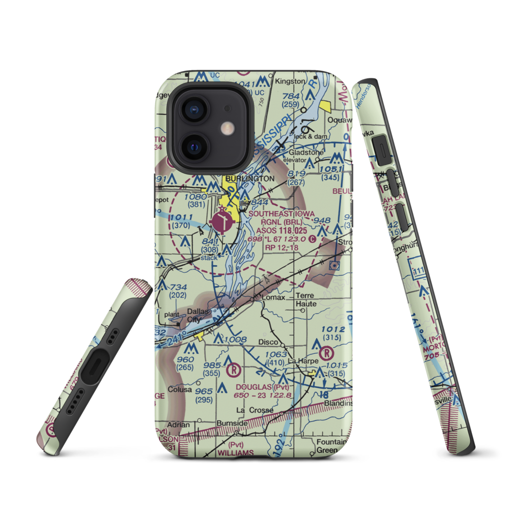 Johnson Farm Airport (22IS) VFR Sectional  Tough iPhone Case iPhone 12 model shown