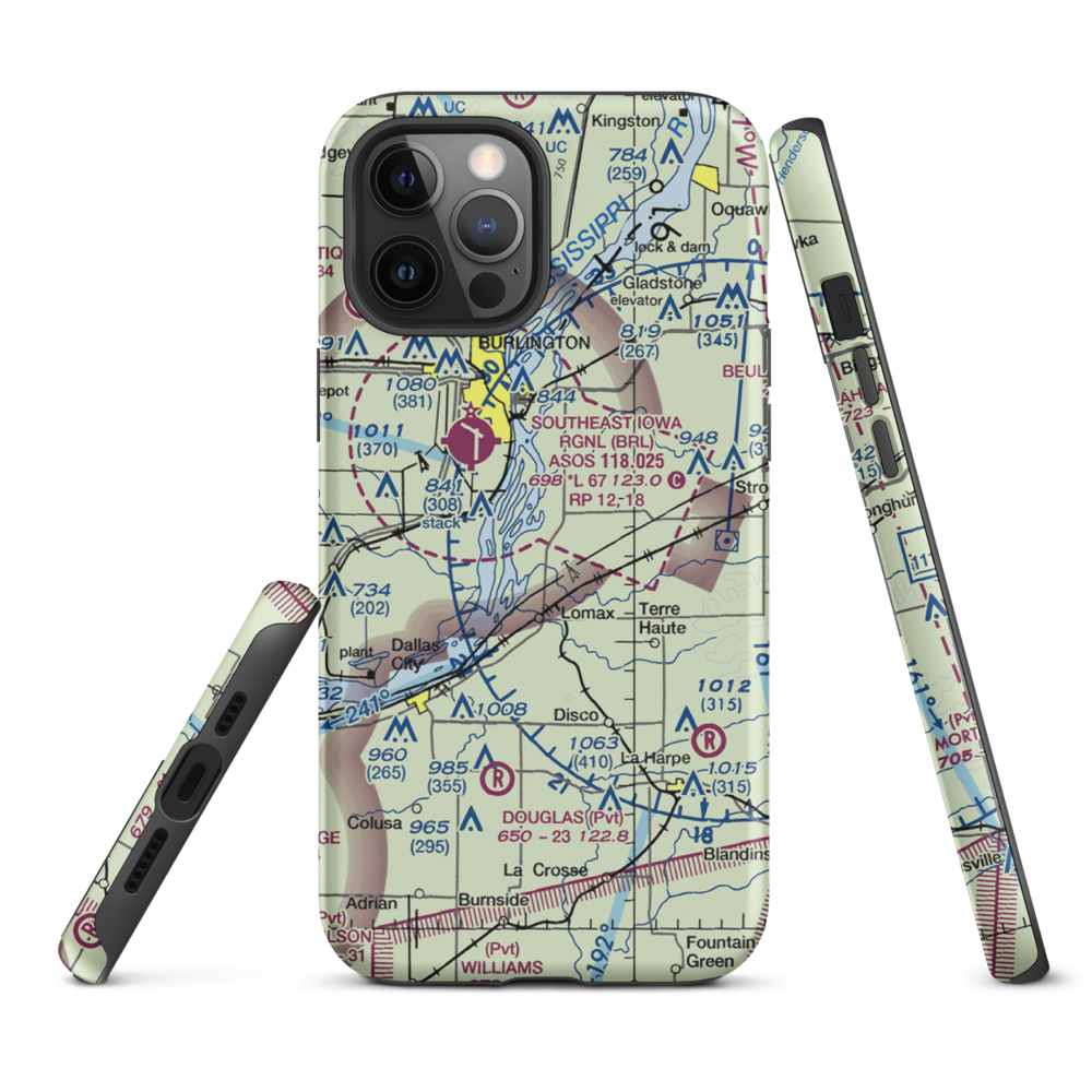 Johnson Farm Airport (22IS) VFR Sectional  Tough iPhone Case iPhone 12 Pro Max model shown
