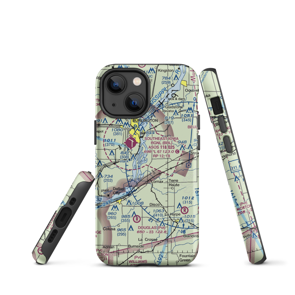 Johnson Farm Airport (22IS) VFR Sectional  Tough iPhone Case iPhone 13 mini model shown
