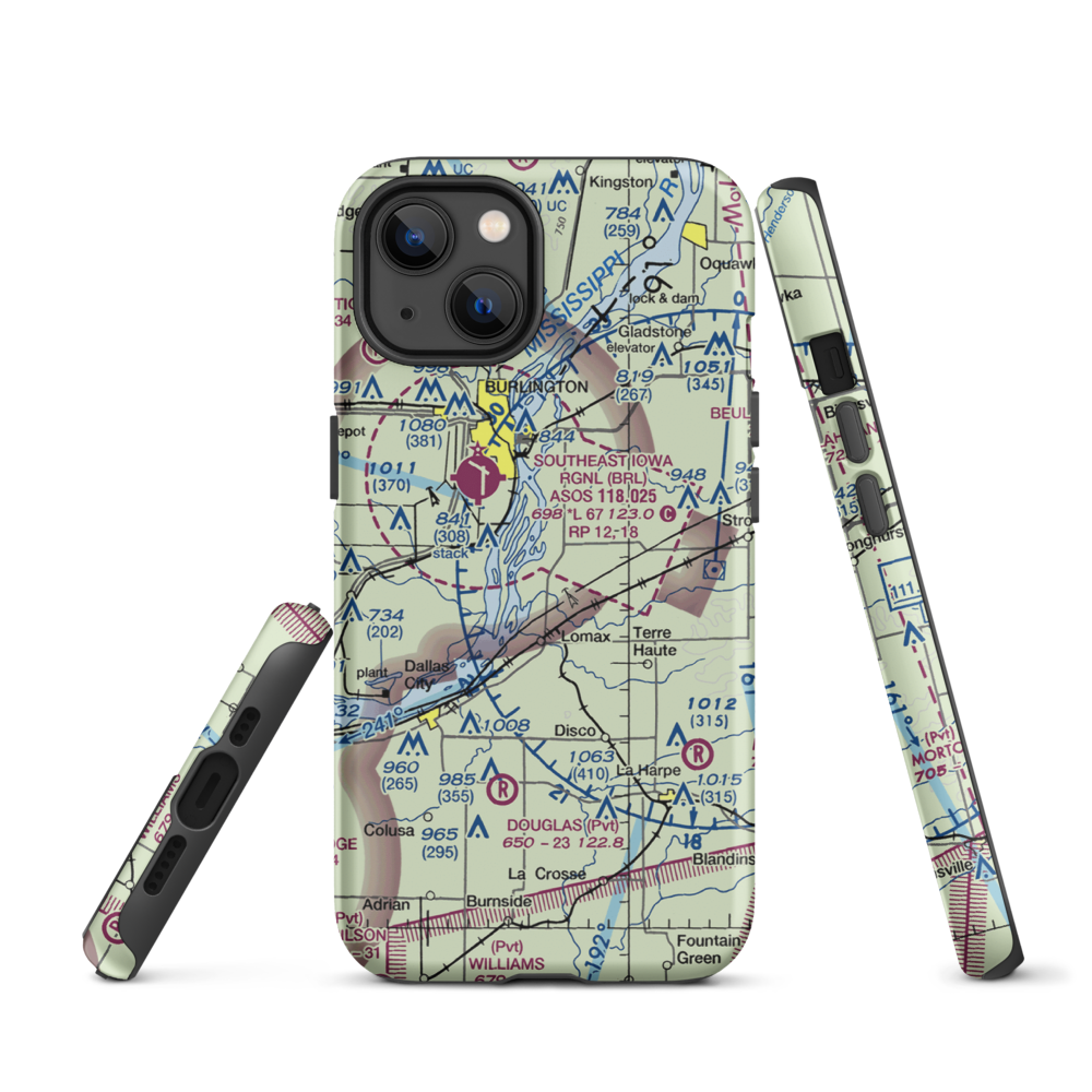 Johnson Farm Airport (22IS) VFR Sectional  Tough iPhone Case iPhone 13 model shown