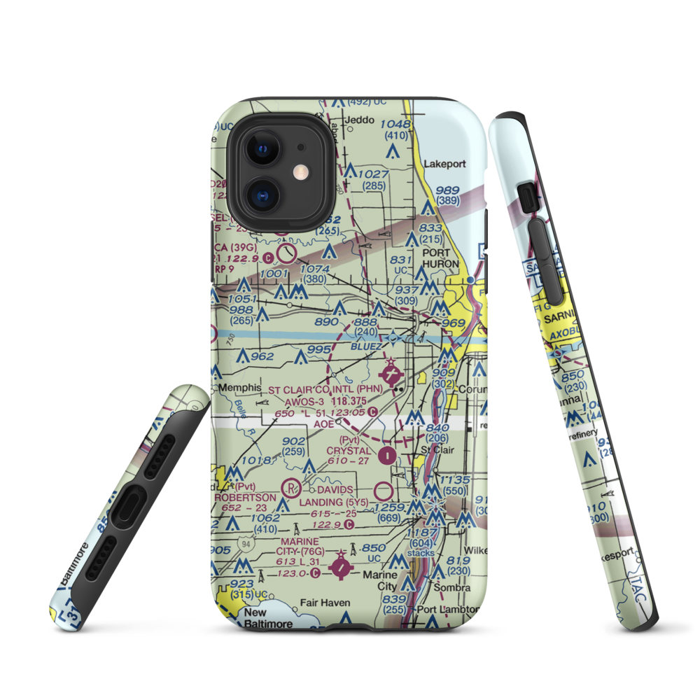 Johnson Field (11G) VFR Sectional  Tough iPhone Case iPhone 11 model shown