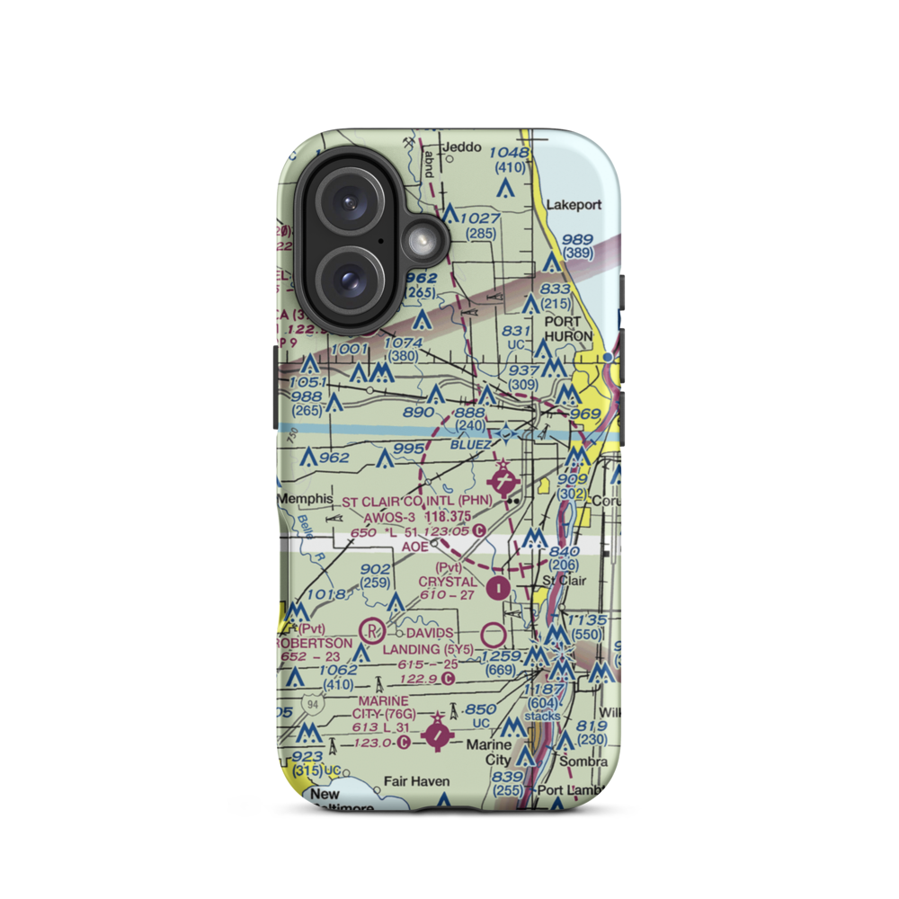 Johnson Field (11G) VFR Sectional  Tough iPhone Case iPhone 16 model shown