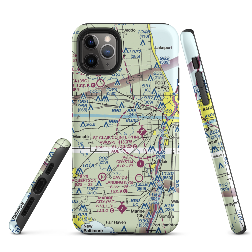 Johnson Field (11G) VFR Sectional  Tough iPhone Case iPhone 11 Pro Max model shown