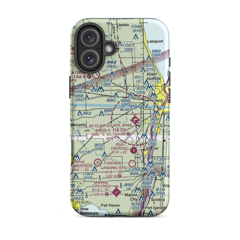 Johnson Field (11G) VFR Sectional  Tough iPhone Case iPhone 16 Plus model shown