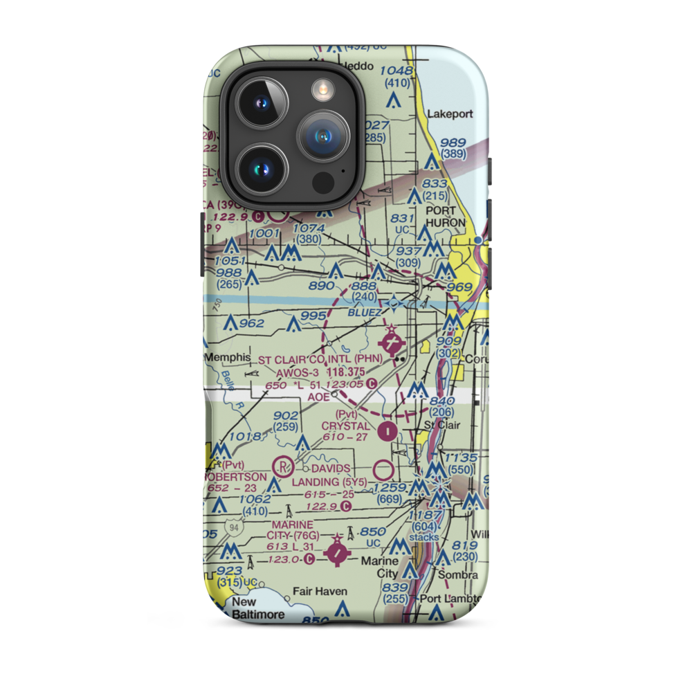 Johnson Field (11G) VFR Sectional  Tough iPhone Case iPhone 16 Pro Max model shown