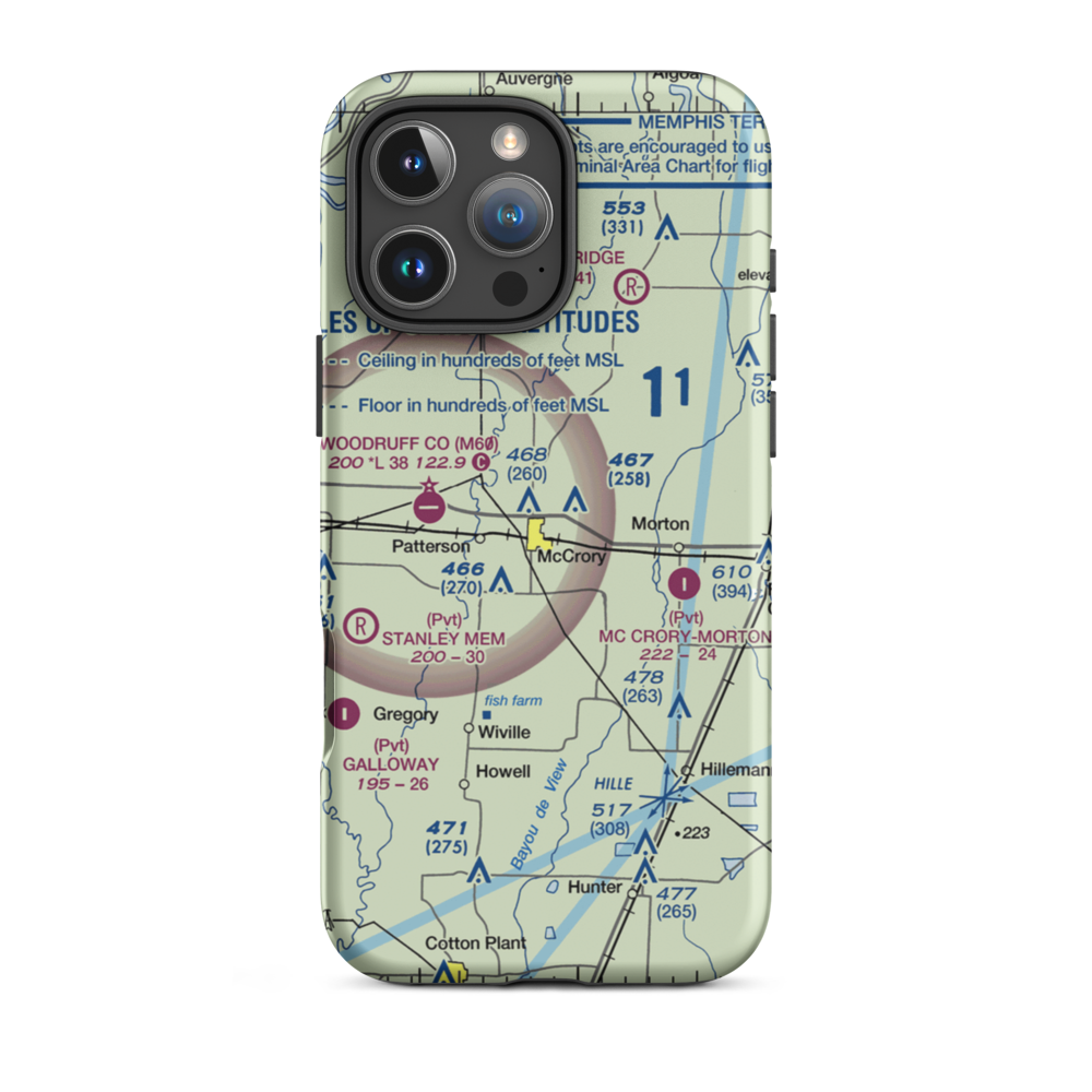 Johnson Field (AR98) VFR Sectional  Tough iPhone Case iPhone 16 Pro Max model shown
