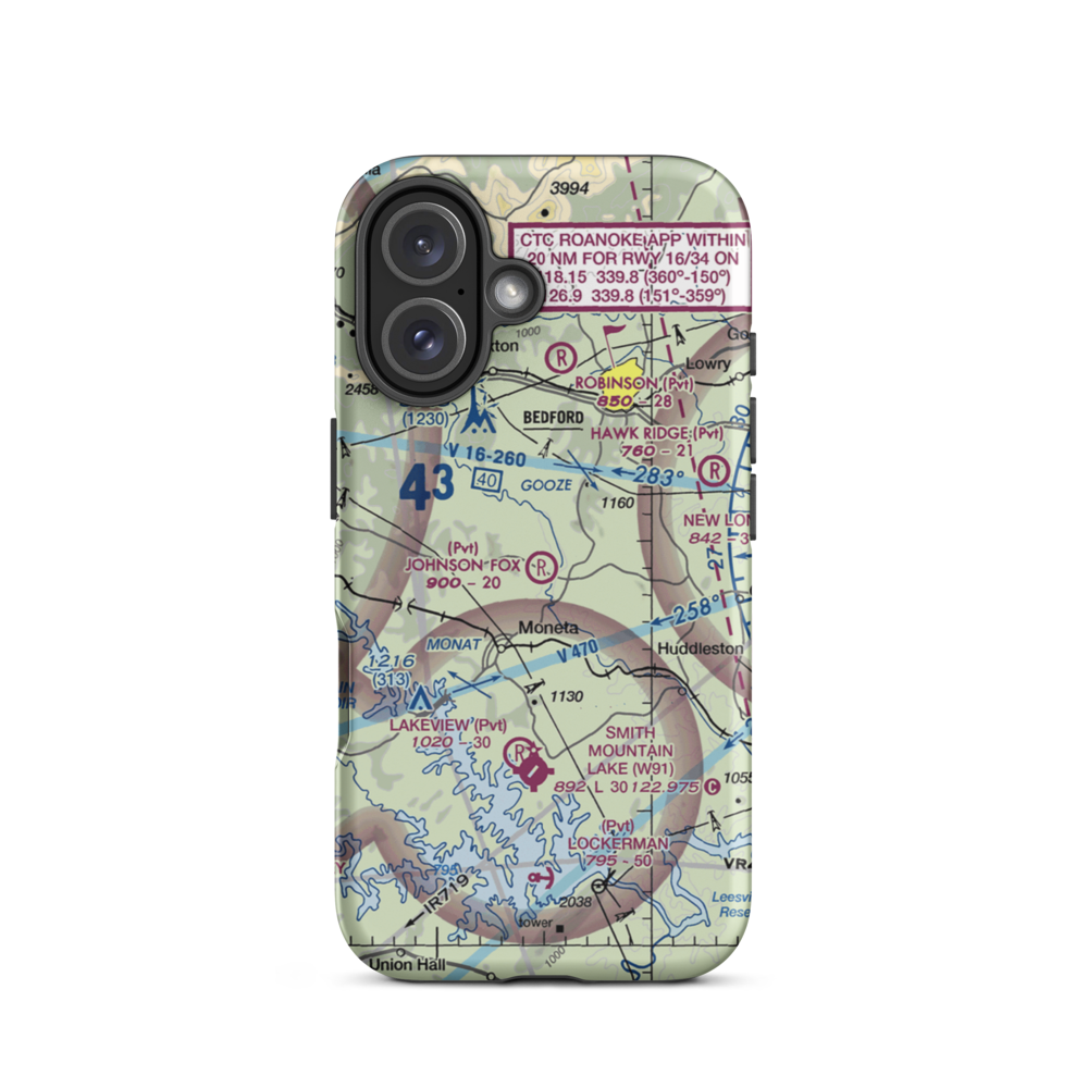 Johnson Fox Field (0VA1) VFR Sectional  Tough iPhone Case iPhone 16 model shown