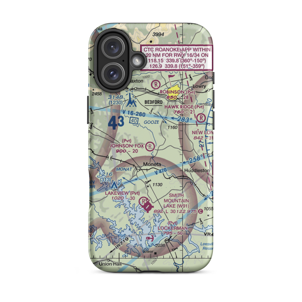 Johnson Fox Field (0VA1) VFR Sectional  Tough iPhone Case iPhone 16 Plus model shown
