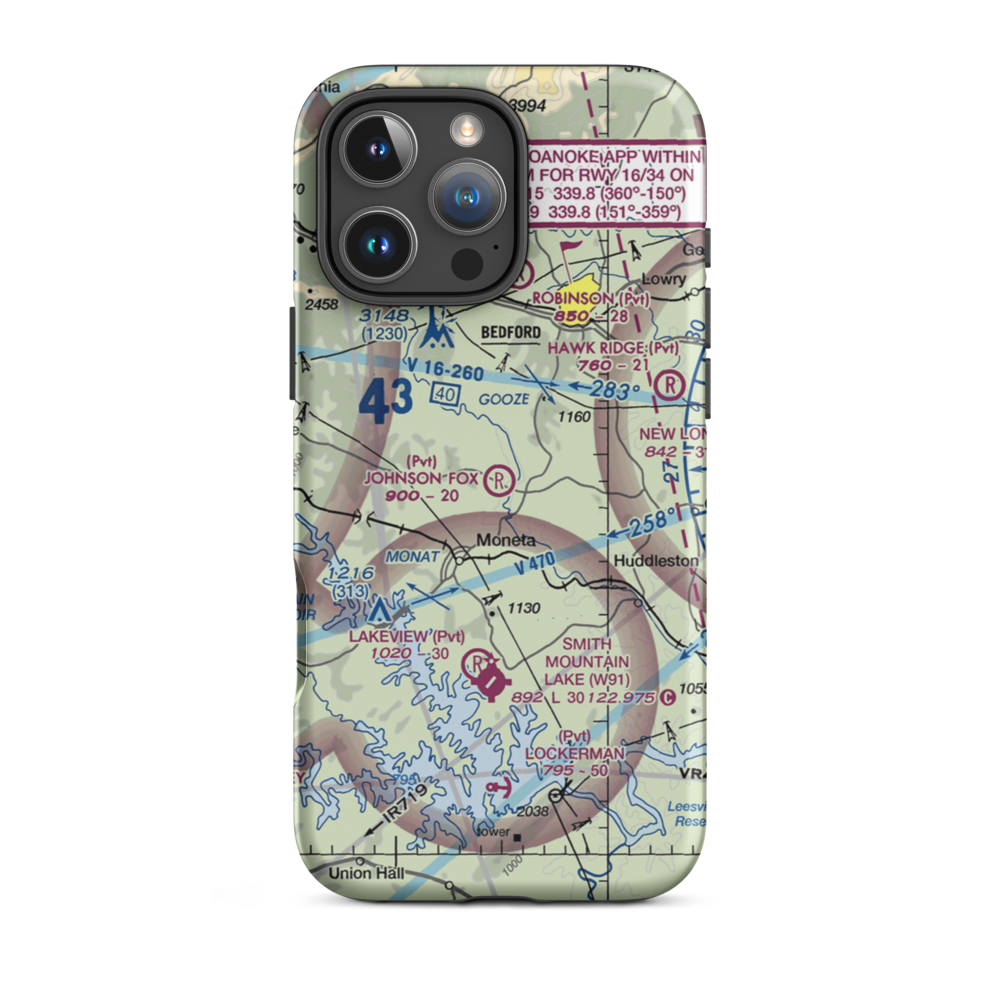 Johnson Fox Field (0VA1) VFR Sectional  Tough iPhone Case iPhone 16 Pro Max model shown