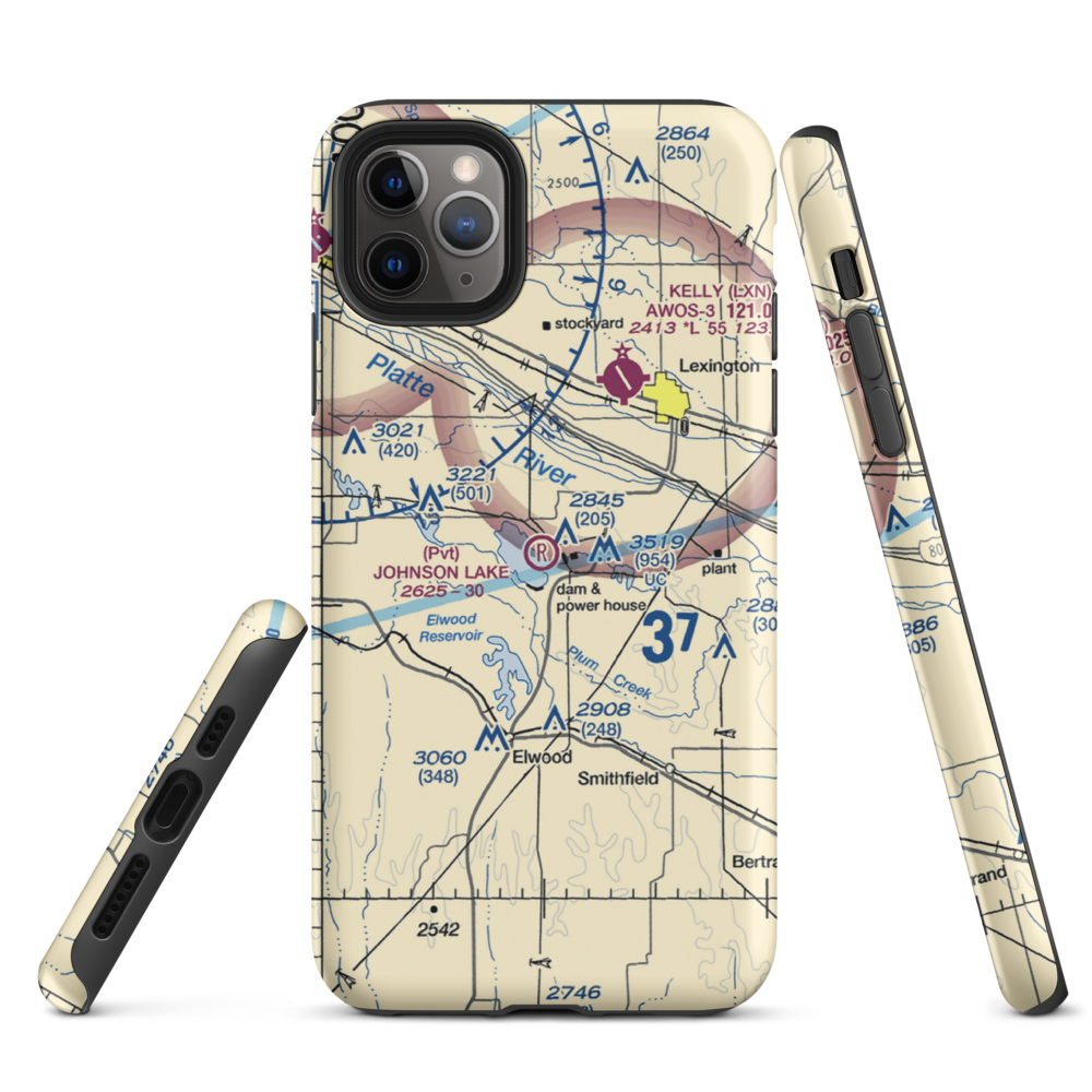 Johnson Lake Airport (2NE0) VFR Sectional  Tough iPhone Case iPhone 11 Pro Max model shown