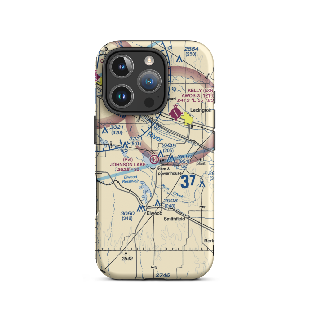 Johnson Lake Airport (2NE0) VFR Sectional  Tough iPhone Case iPhone 16 Pro model shown