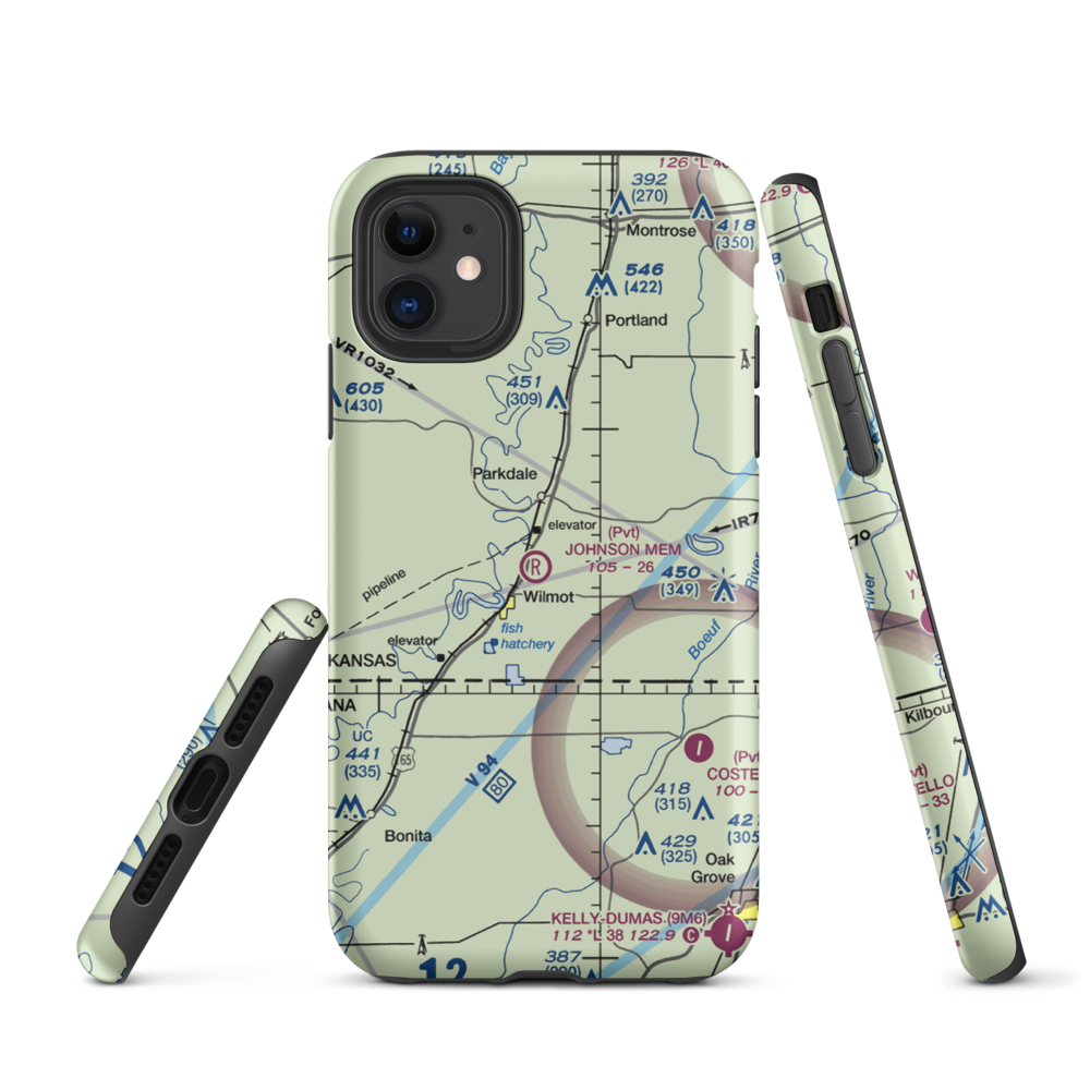 Johnson Memorial Airport (05XS) VFR Sectional  Tough iPhone Case iPhone 11 model shown