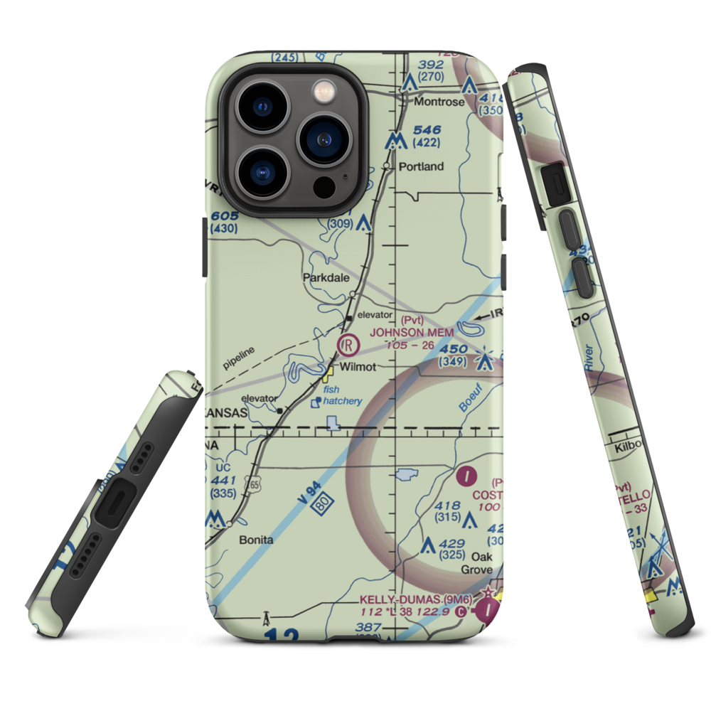 Johnson Memorial Airport (05XS) VFR Sectional  Tough iPhone Case iPhone 13 Pro Max model shown