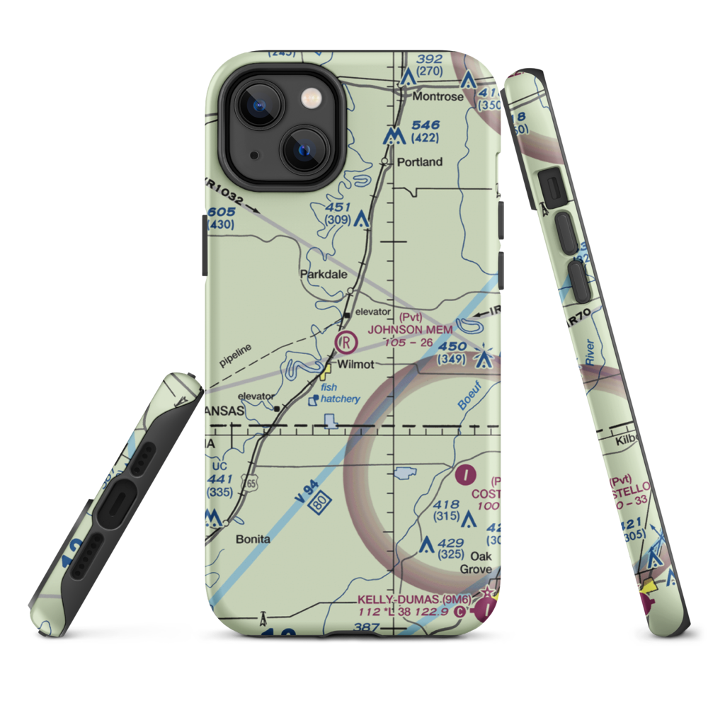 Johnson Memorial Airport (05XS) VFR Sectional  Tough iPhone Case iPhone 14 Plus model shown