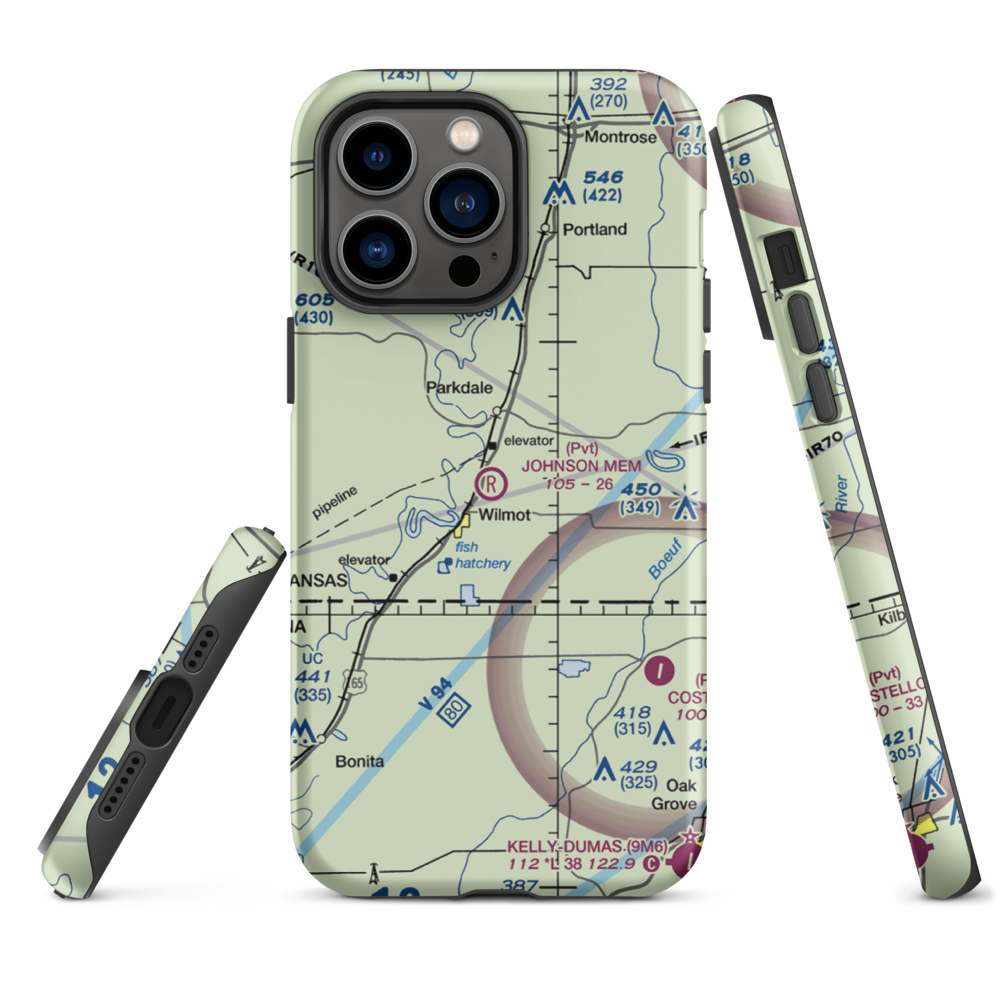 Johnson Memorial Airport (05XS) VFR Sectional  Tough iPhone Case iPhone 14 Pro Max model shown