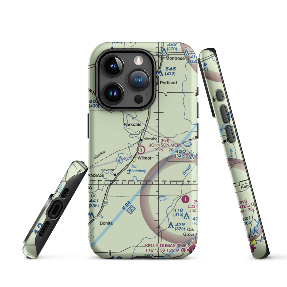 Johnson Memorial Airport (05XS) VFR Sectional  Tough iPhone Case iPhone 15 Pro model shown
