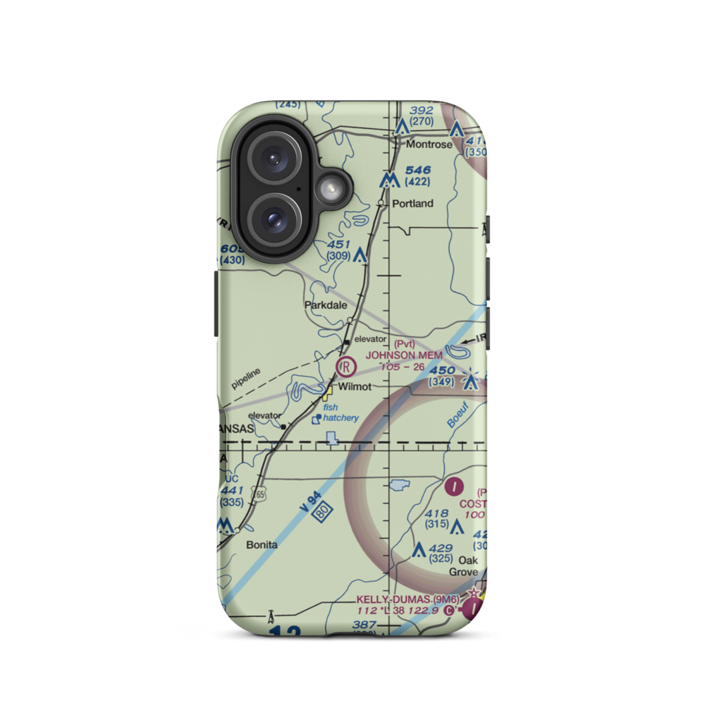 Johnson Memorial Airport (05XS) VFR Sectional  Tough iPhone Case iPhone 16 model shown