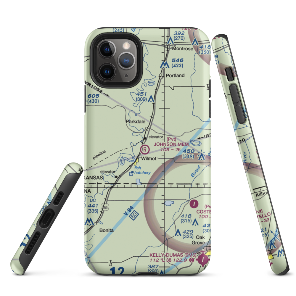 Johnson Memorial Airport (05XS) VFR Sectional  Tough iPhone Case iPhone 11 Pro Max model shown