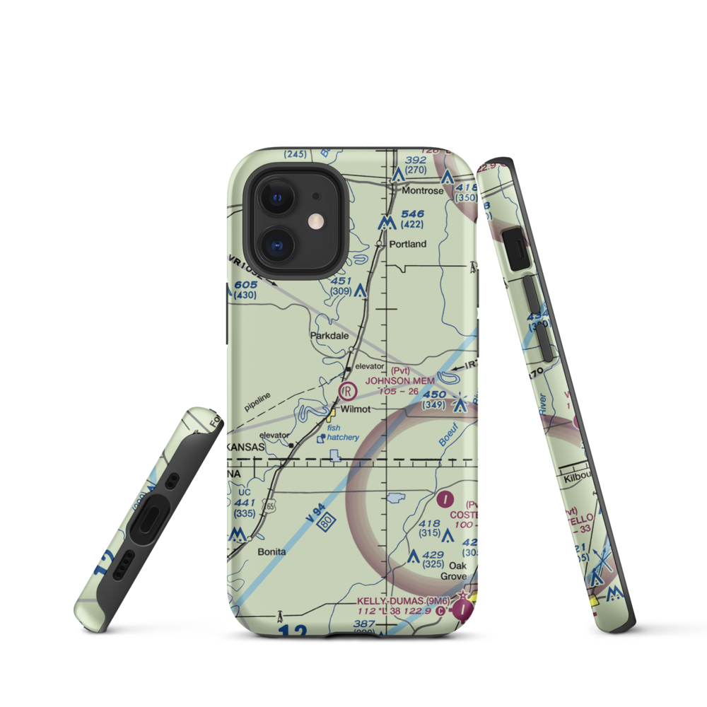 Johnson Memorial Airport (05XS) VFR Sectional  Tough iPhone Case iPhone 12 mini model shown