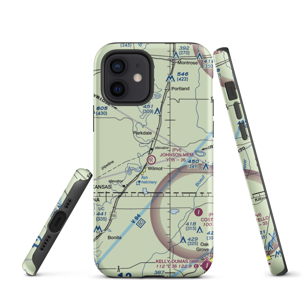Johnson Memorial Airport (05XS) VFR Sectional  Tough iPhone Case iPhone 12 model shown