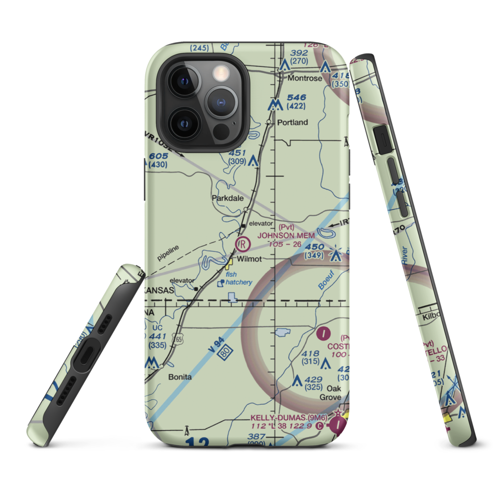 Johnson Memorial Airport (05XS) VFR Sectional  Tough iPhone Case iPhone 12 Pro Max model shown