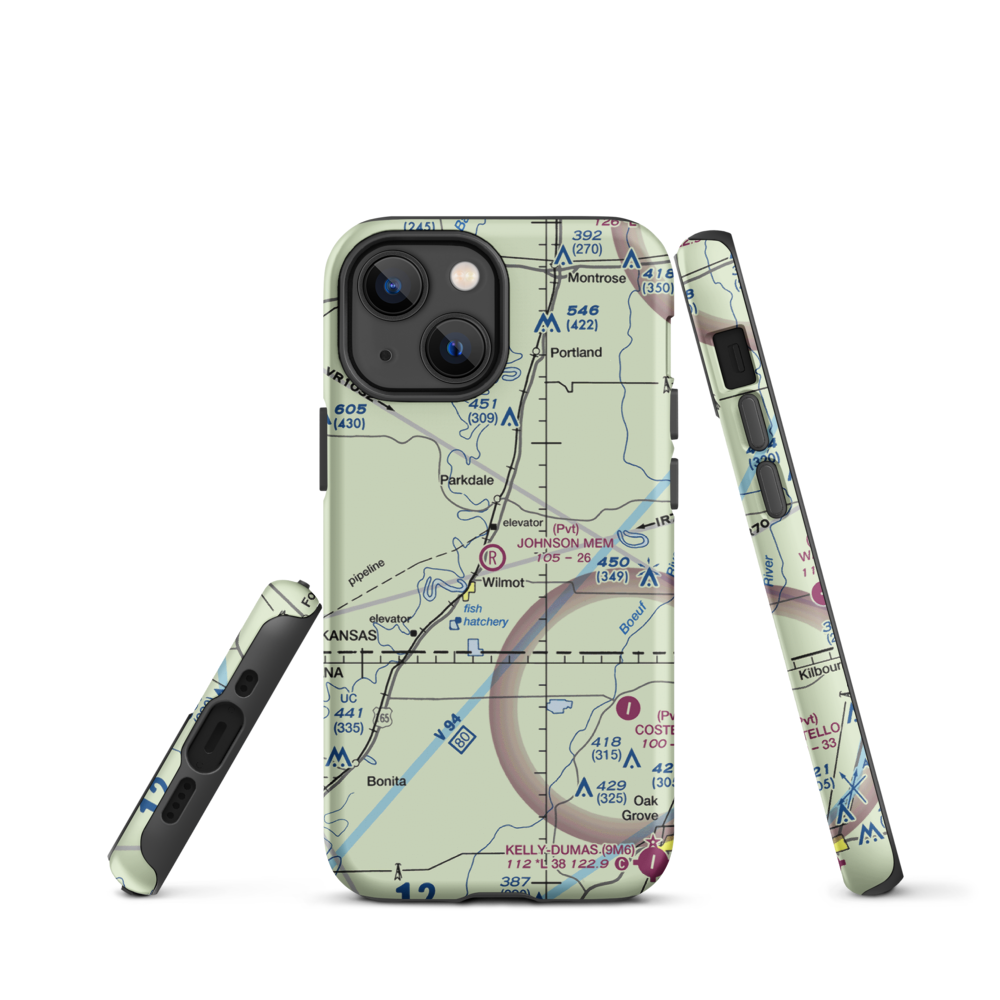 Johnson Memorial Airport (05XS) VFR Sectional  Tough iPhone Case iPhone 13 mini model shown