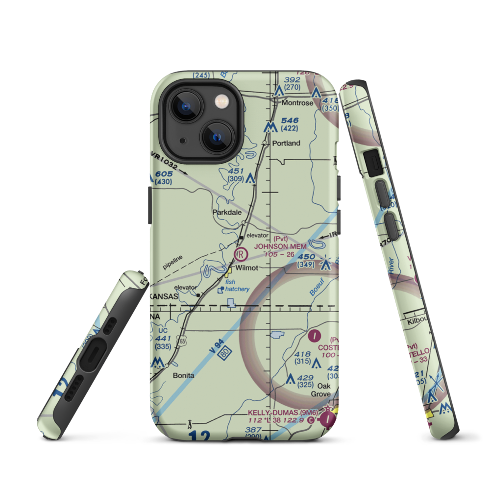 Johnson Memorial Airport (05XS) VFR Sectional  Tough iPhone Case iPhone 13 model shown