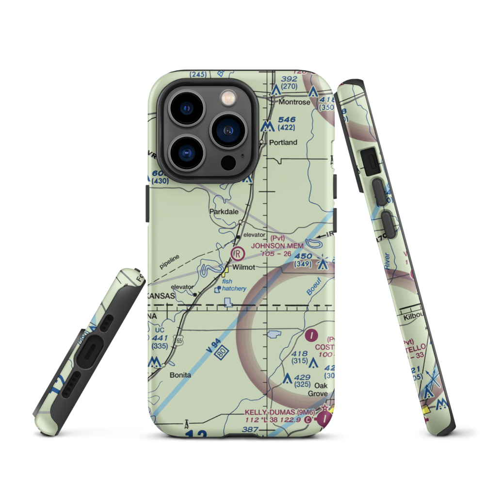 Johnson Memorial Airport (05XS) VFR Sectional  Tough iPhone Case iPhone 13 Pro model shown