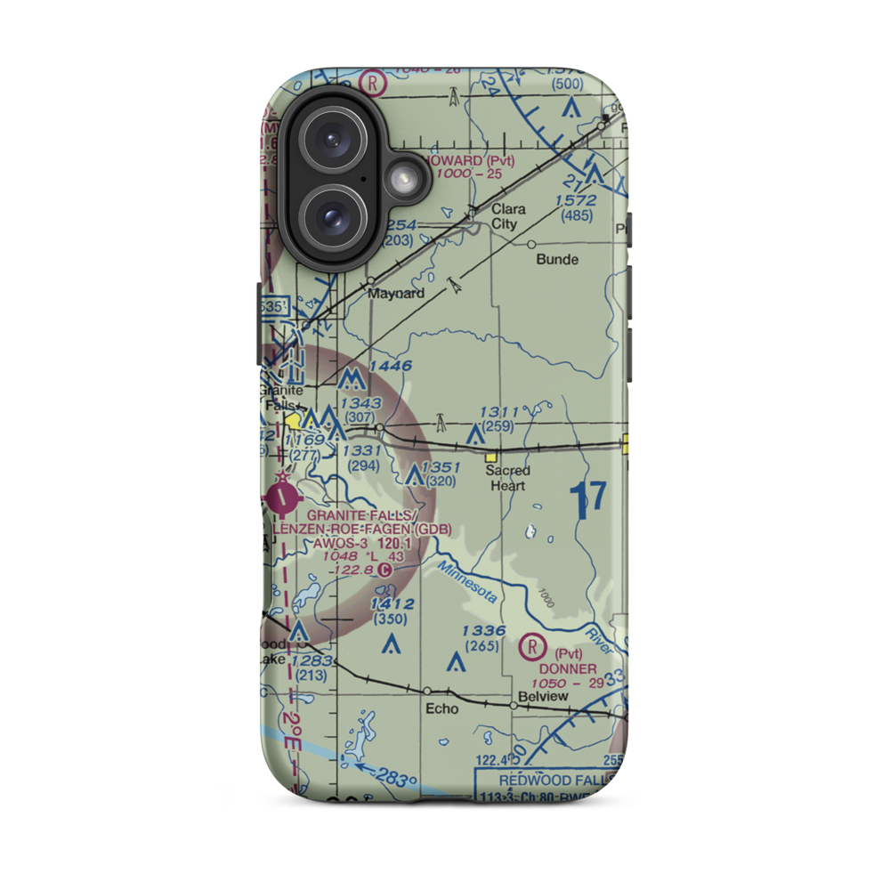 Johnson Private Airport (7MN0) VFR Sectional  Tough iPhone Case iPhone 16 Plus model shown