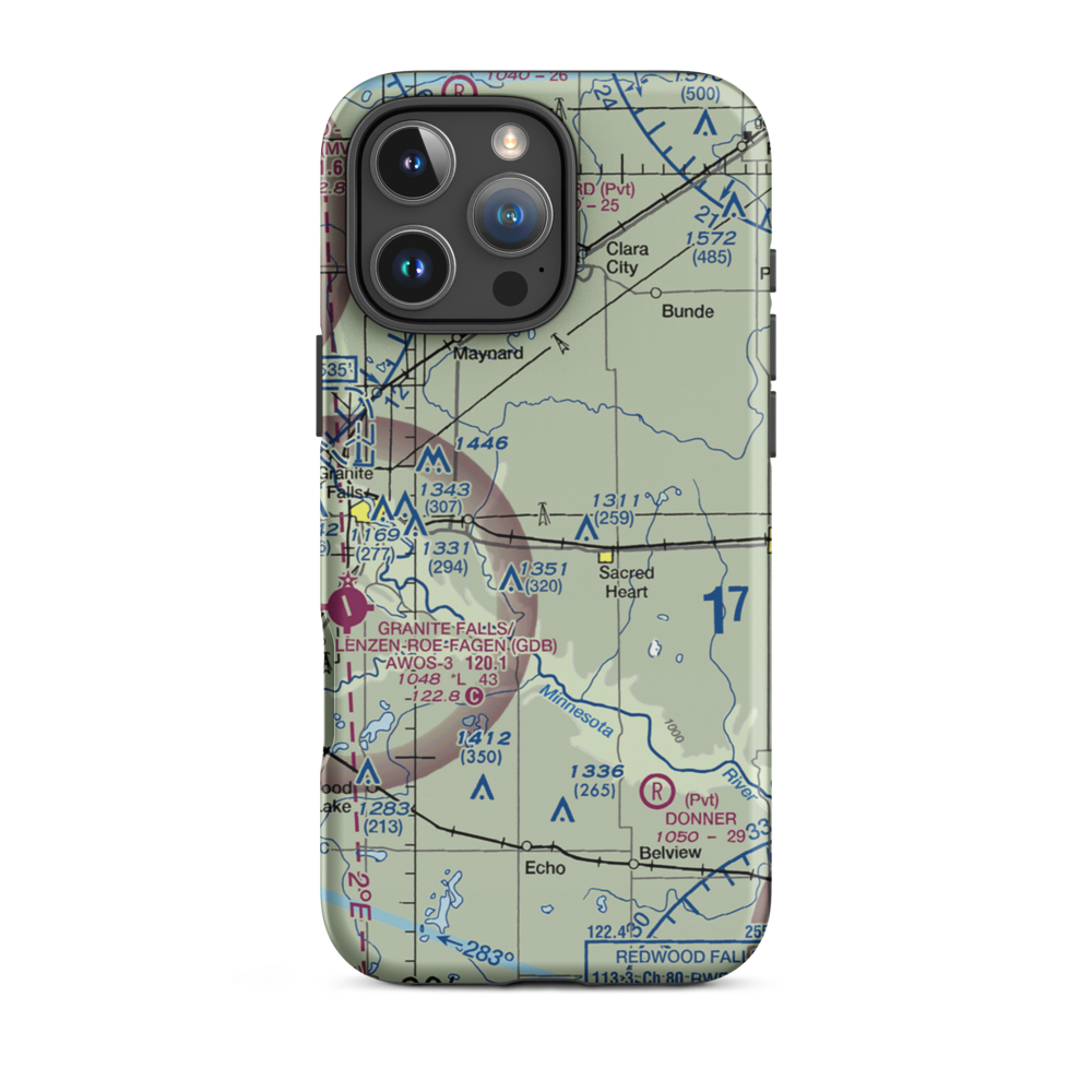 Johnson Private Airport (7MN0) VFR Sectional  Tough iPhone Case iPhone 16 Pro Max model shown