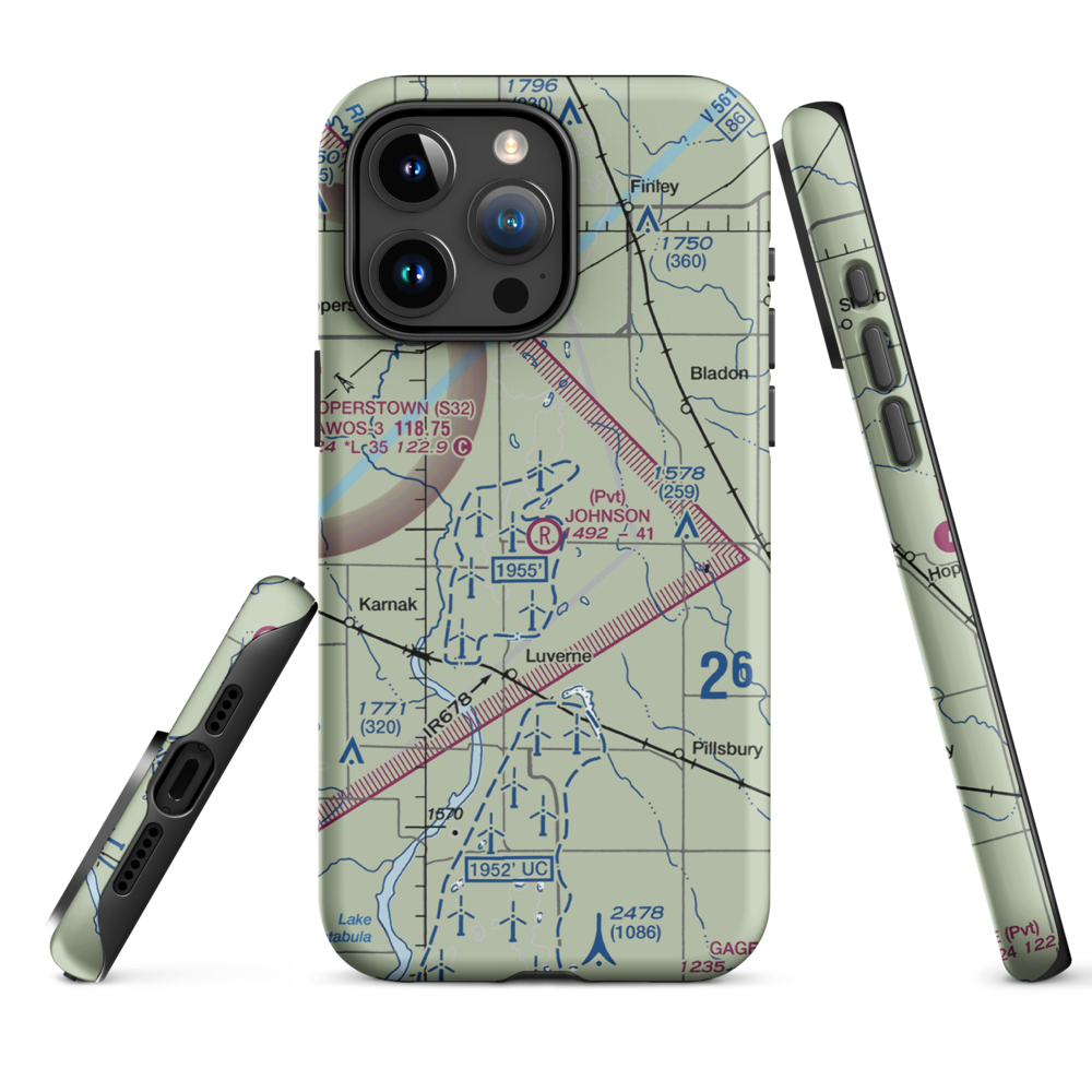 Johnson Private Airstrip (NA86) VFR Sectional  Tough iPhone Case iPhone 15 Pro Max model shown
