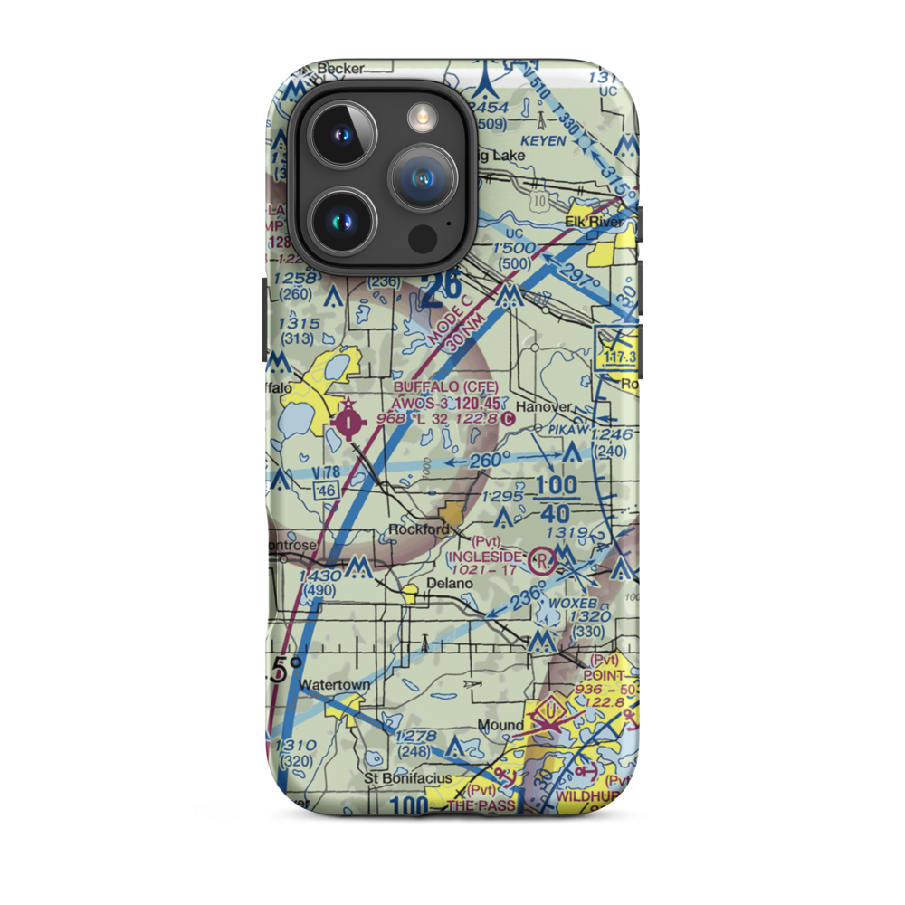 Johnson Seaplane Base (MY86) VFR Sectional  Tough iPhone Case iPhone 16 Pro Max model shown