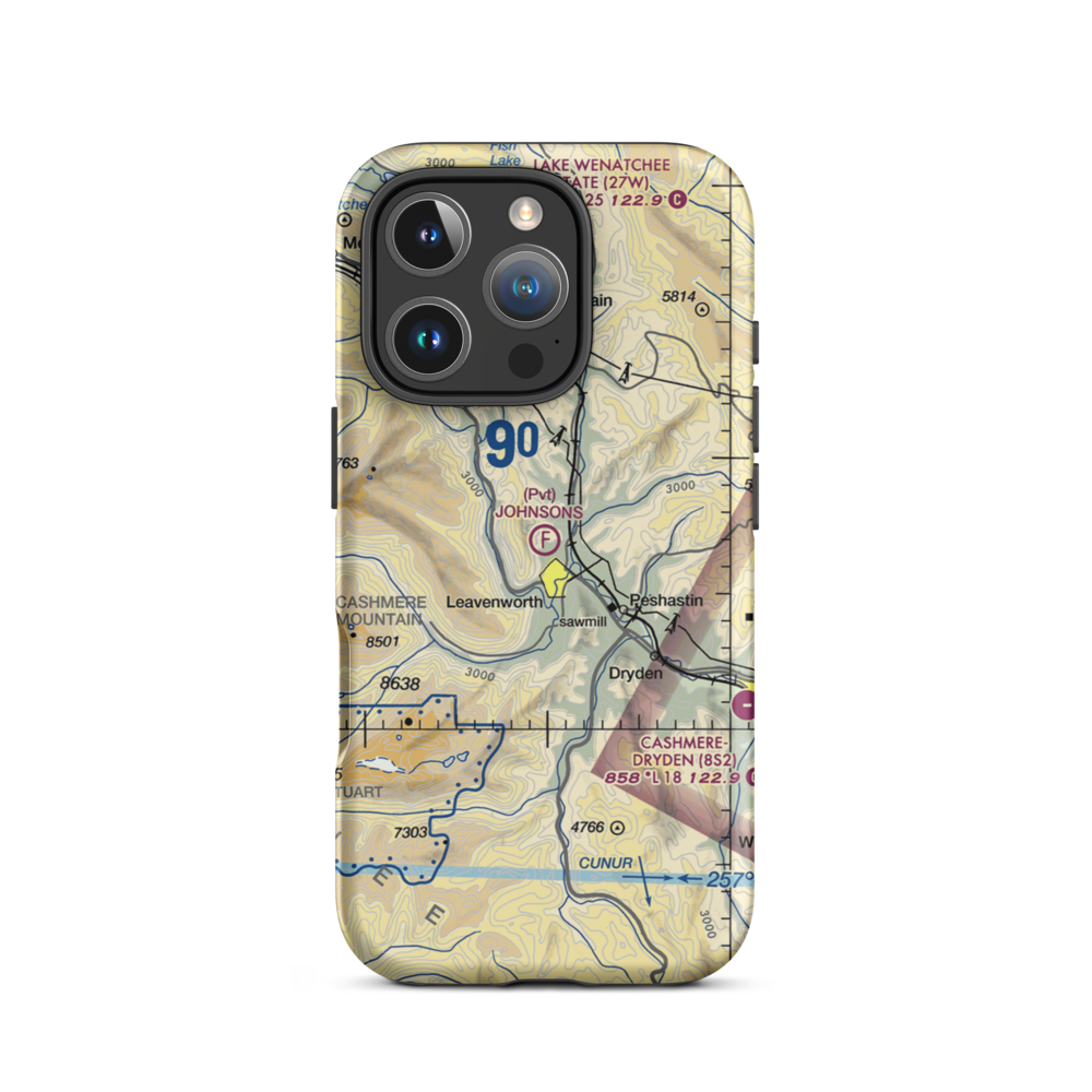 Johnson's Landing Ultralightport (3WA1) VFR Sectional  Tough iPhone Case iPhone 16 Pro model shown