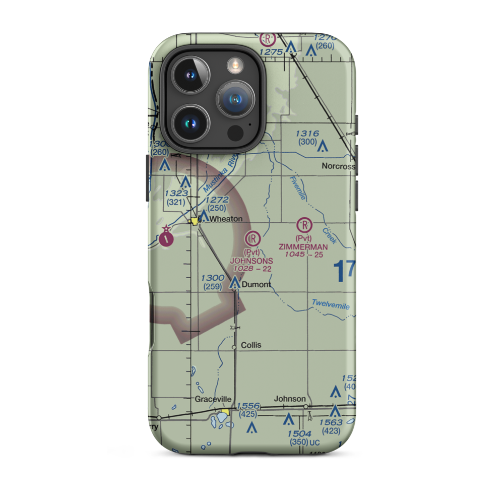 Johnsons Aero Repair Airport (MY68) VFR Sectional  Tough iPhone Case iPhone 16 Pro Max model shown