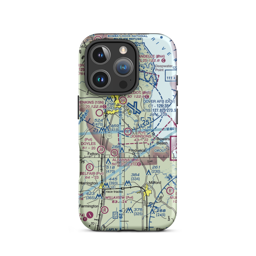 Johnsons Airport (DE09) VFR Sectional  Tough iPhone Case iPhone 16 Pro model shown
