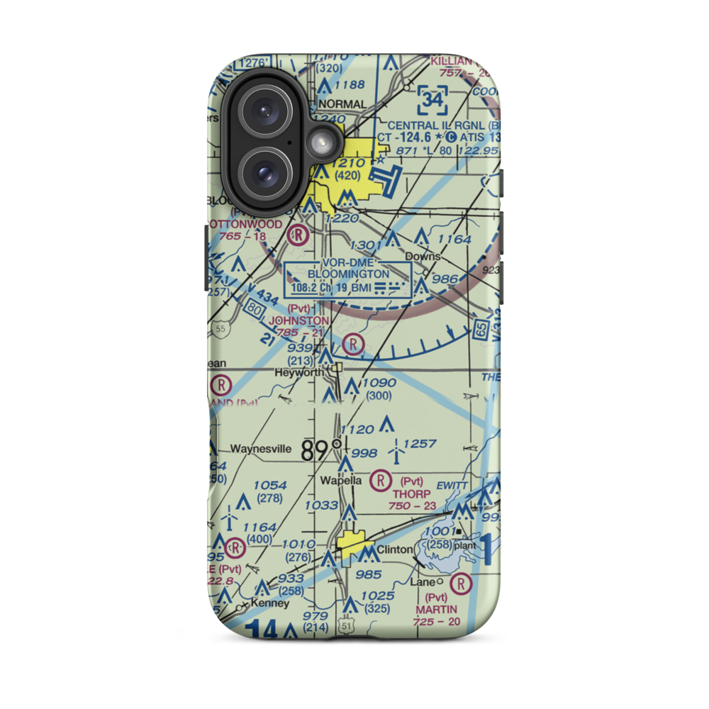 Johnston Airport (9IS9) VFR Sectional  Tough iPhone Case iPhone 16 Plus model shown