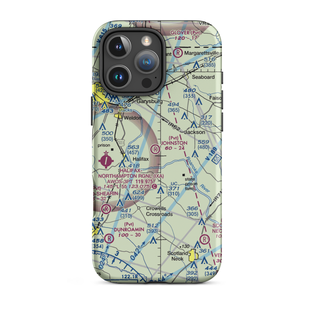 Johnston Farm Airport (10NC) VFR Sectional  Tough iPhone Case iPhone 16 Pro Max model shown