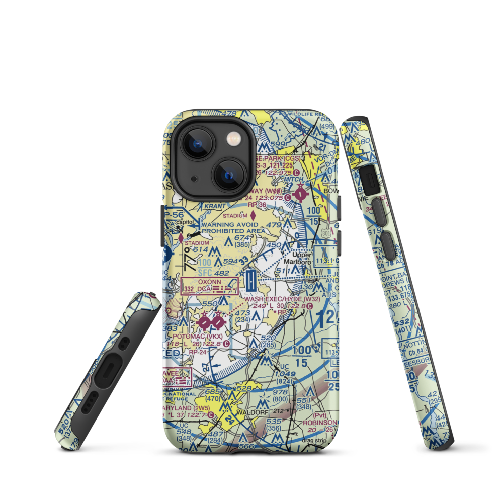 Joint Base Andrews (ADW) VFR Sectional  Tough iPhone Case iPhone 13 mini model shown
